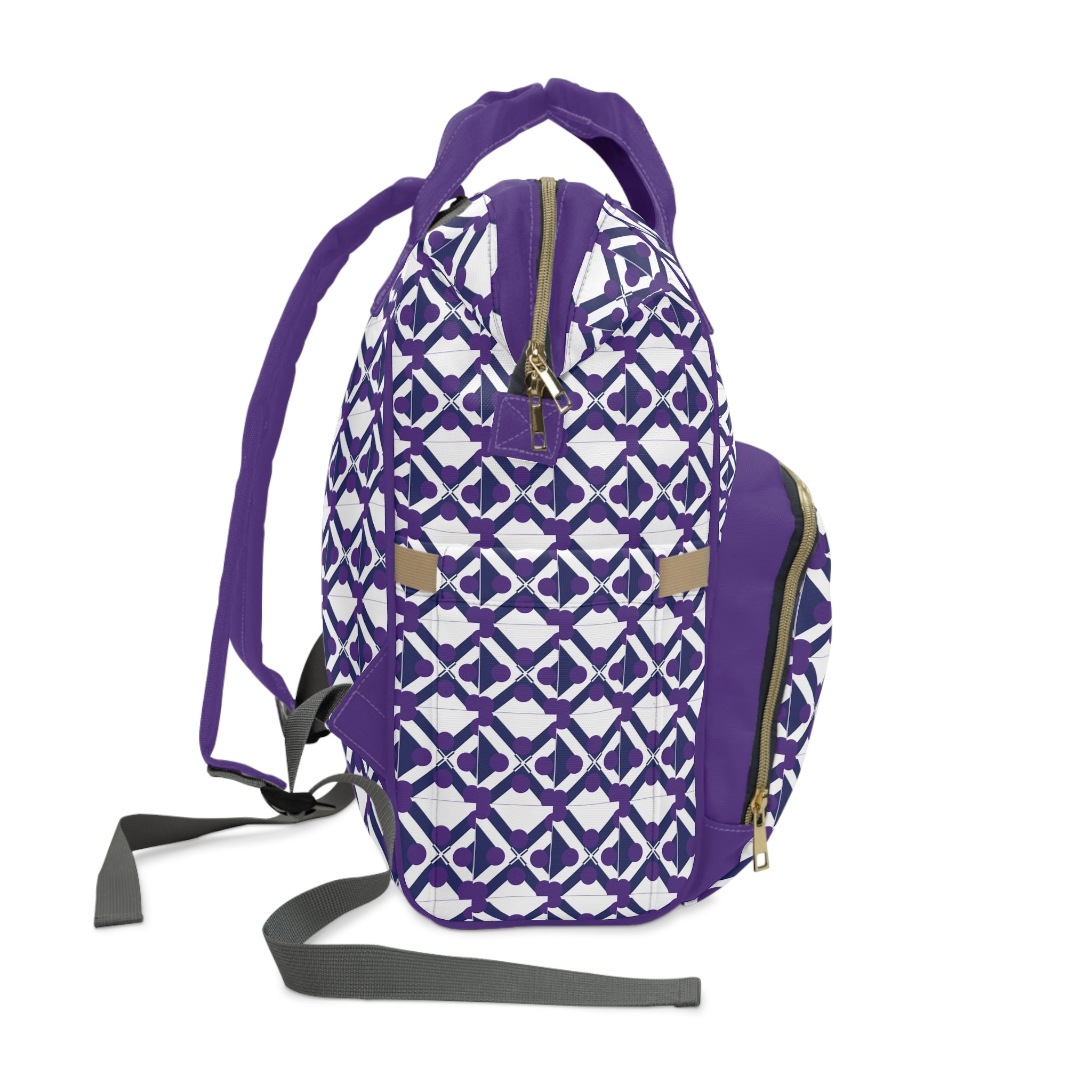 Purple XT9 Diaper Backpack — Multifunctional Baby Changing Bag with Insulated Pockets