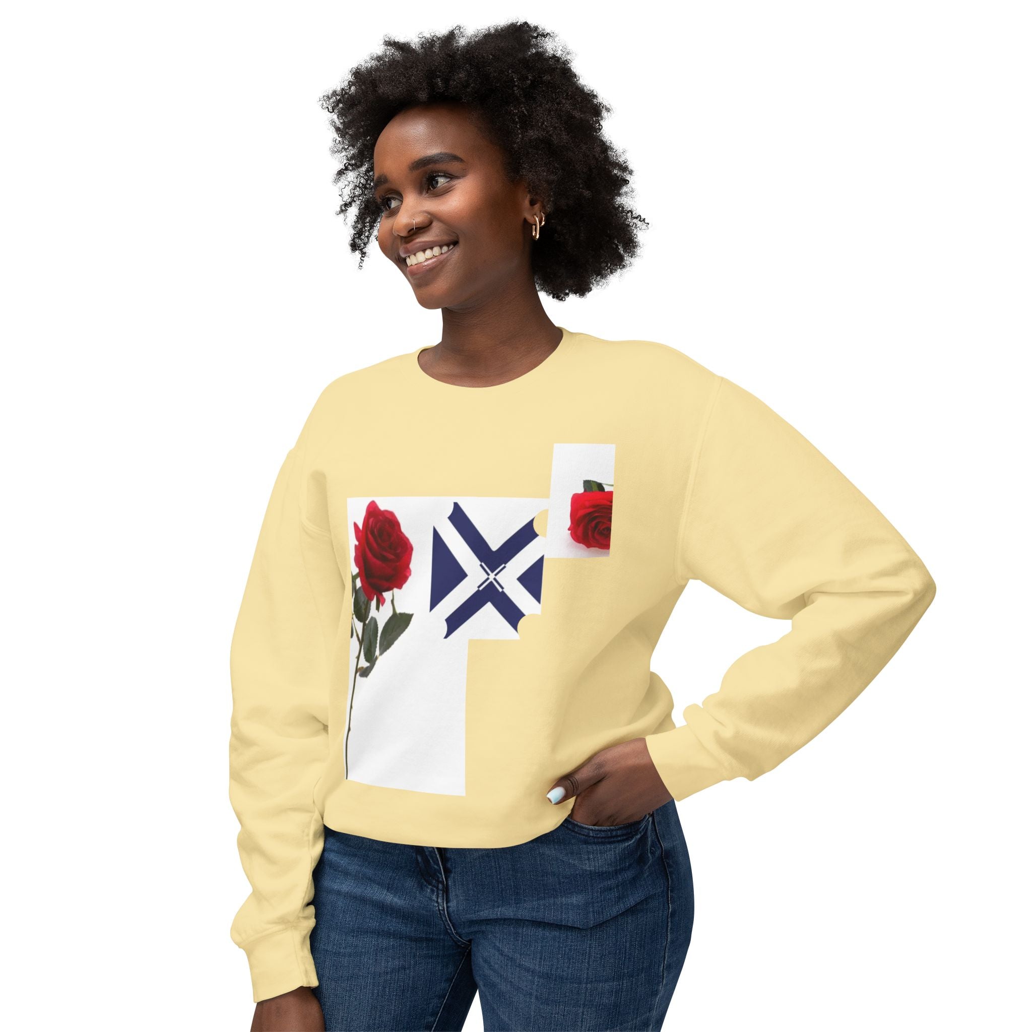 Rose & Saltire Crewneck Sweatshirt —XT Rose Graphic Sweatshirt