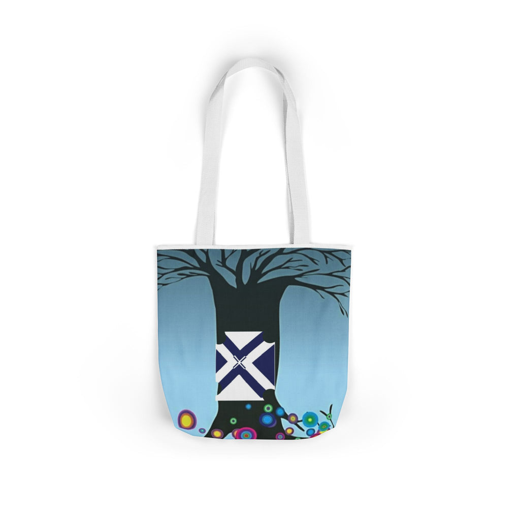 Colorful Floral Bubble Canvas Tote Bag