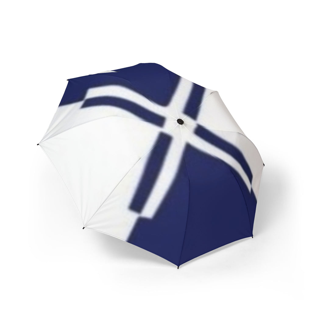Foldable Umbrella with Blue Nordic Cross — Compact Rain Umbrella