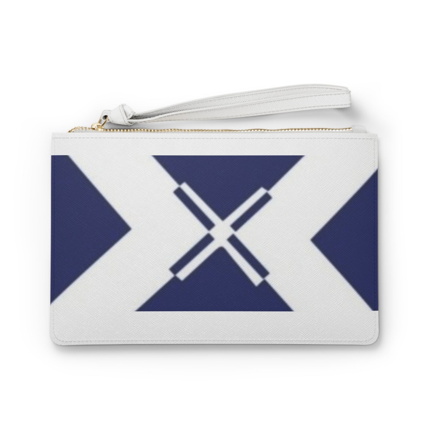 Nautical Navy Saltire Clutch Bag — Coastal Flag Wristlet