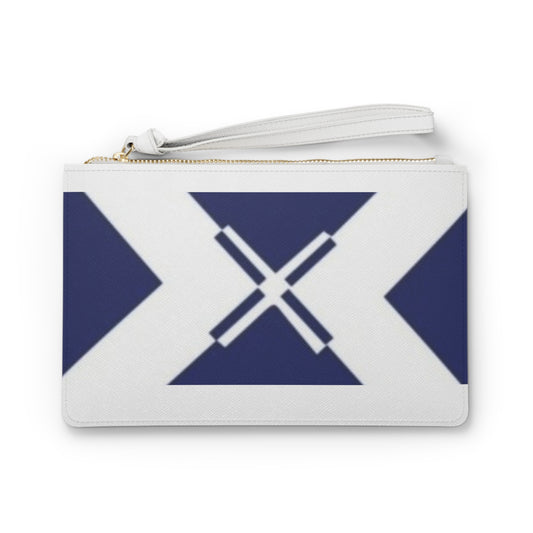 Nautical Navy Saltire Clutch Bag — Coastal Flag Wristlet
