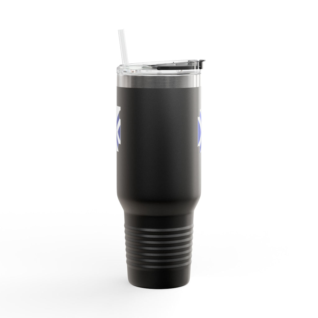 40oz Insulated Travel Mug with XT8 Saltire Badge – Stainless Tumbler for Camping, Commute & Outdoor Adventures