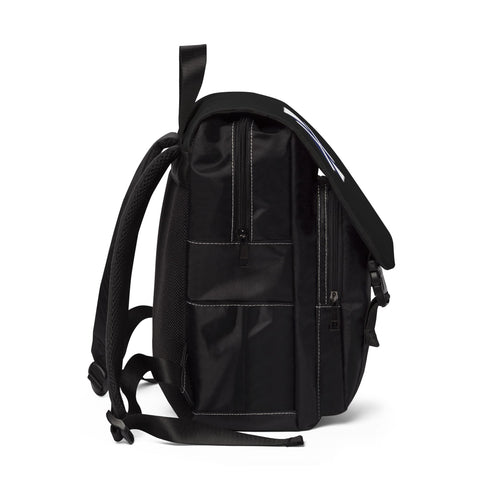 Casual Shoulder Backpack with Blue Diagonal Cross Patch
