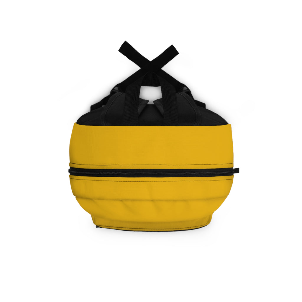 Yellow Backpack with Nautical Flag Patch — Sturdy Daypack for Travel & School
