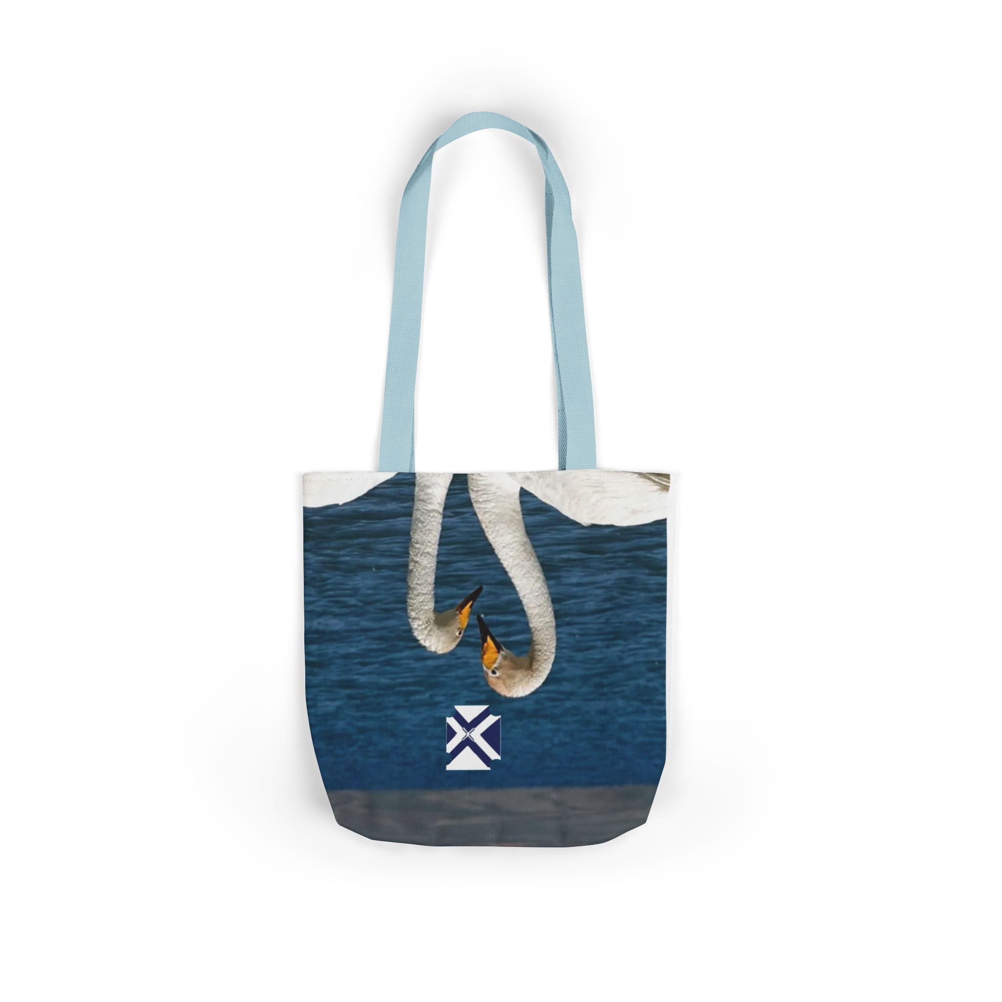 Swan Heart Canvas Tote Bag – Romantic Lake Photo Print