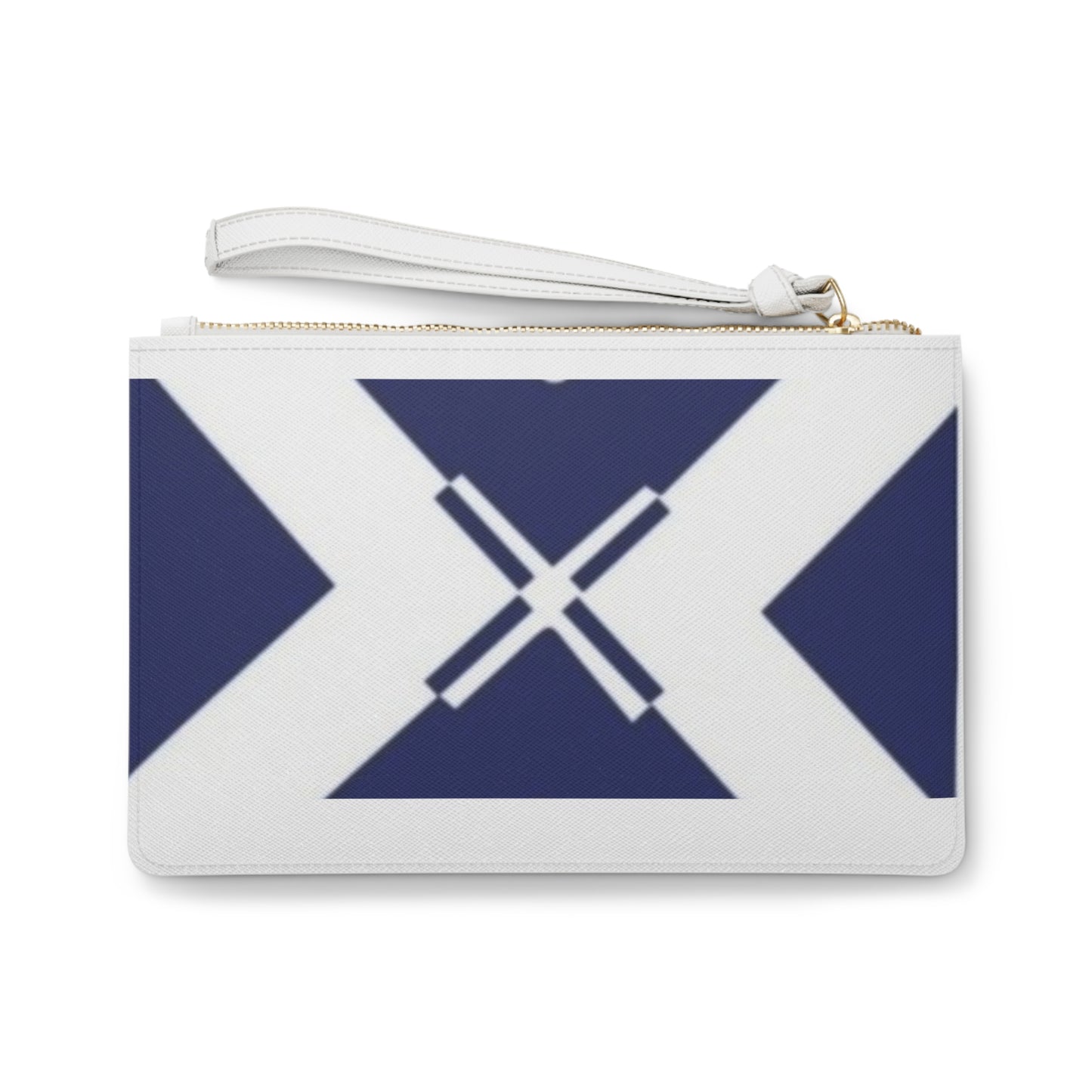 Nautical Navy Saltire Clutch Bag — Coastal Flag Wristlet