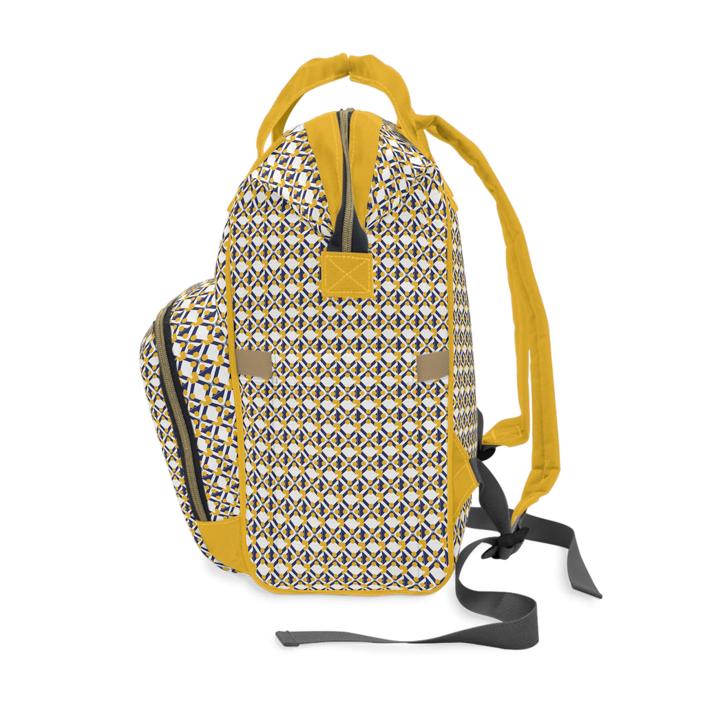 Geometric Yellow Multifunctional Diaper Backpack