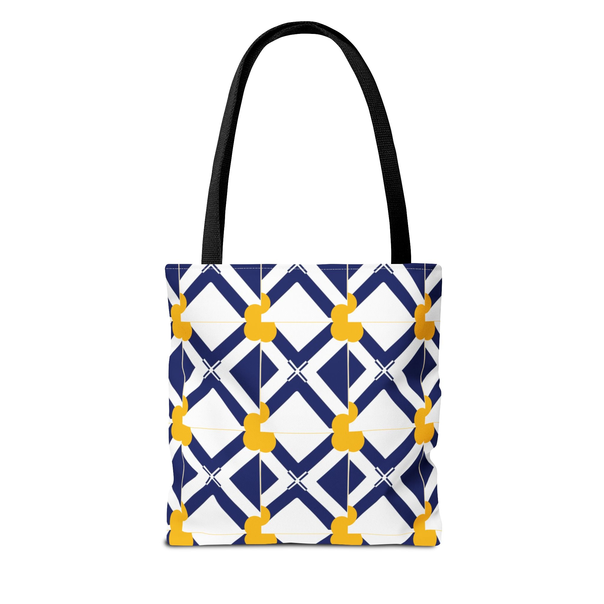 XT8 Yellow Pattern Tote Bag – Modern Lattice Everyday Tote
