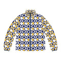 XT8 plus XT9 Puffer Jacket - Geometric Navy & Yellow Tile Print
