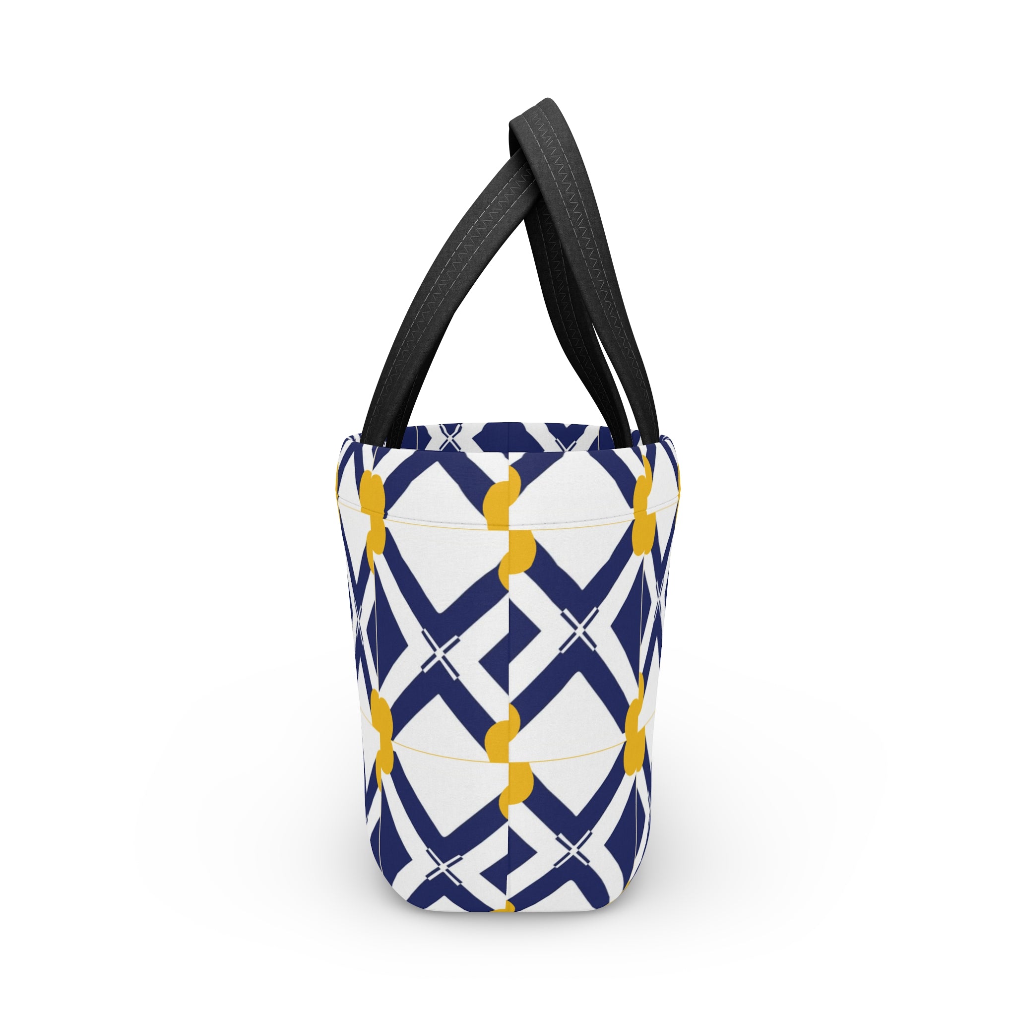 XT8 Geometric Navy & Mustard Lunch Bag