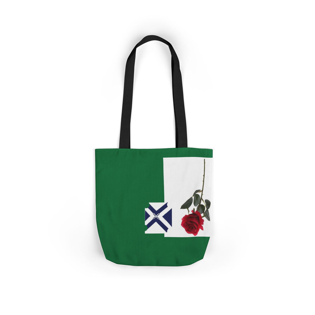 XT Rose Canvas Tote Bag — Floral Logo Tote with Colorful Straps