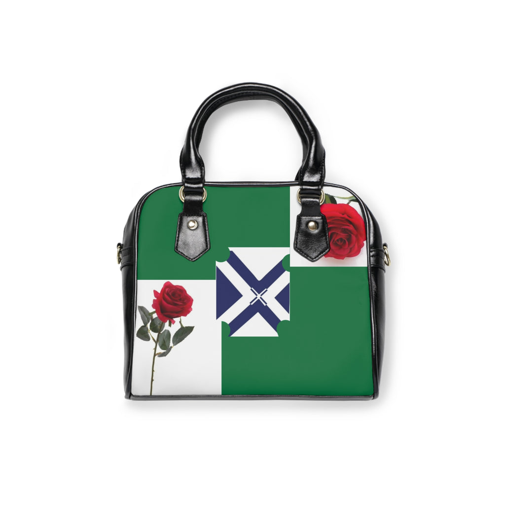 Handbag — Green XT Rose Cross Pattern Shoulder Bag