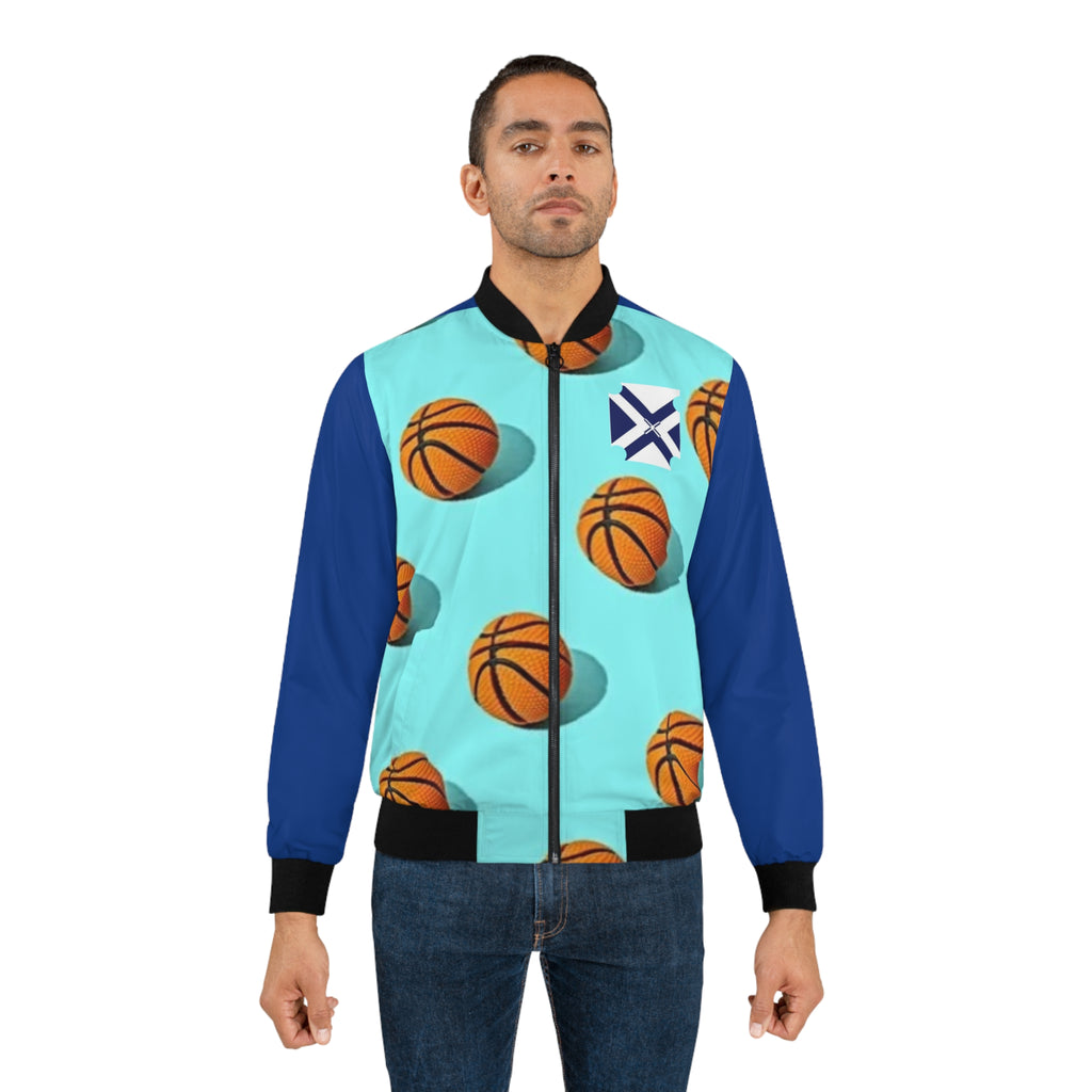 Basketball Pattern Bomber Jacket
