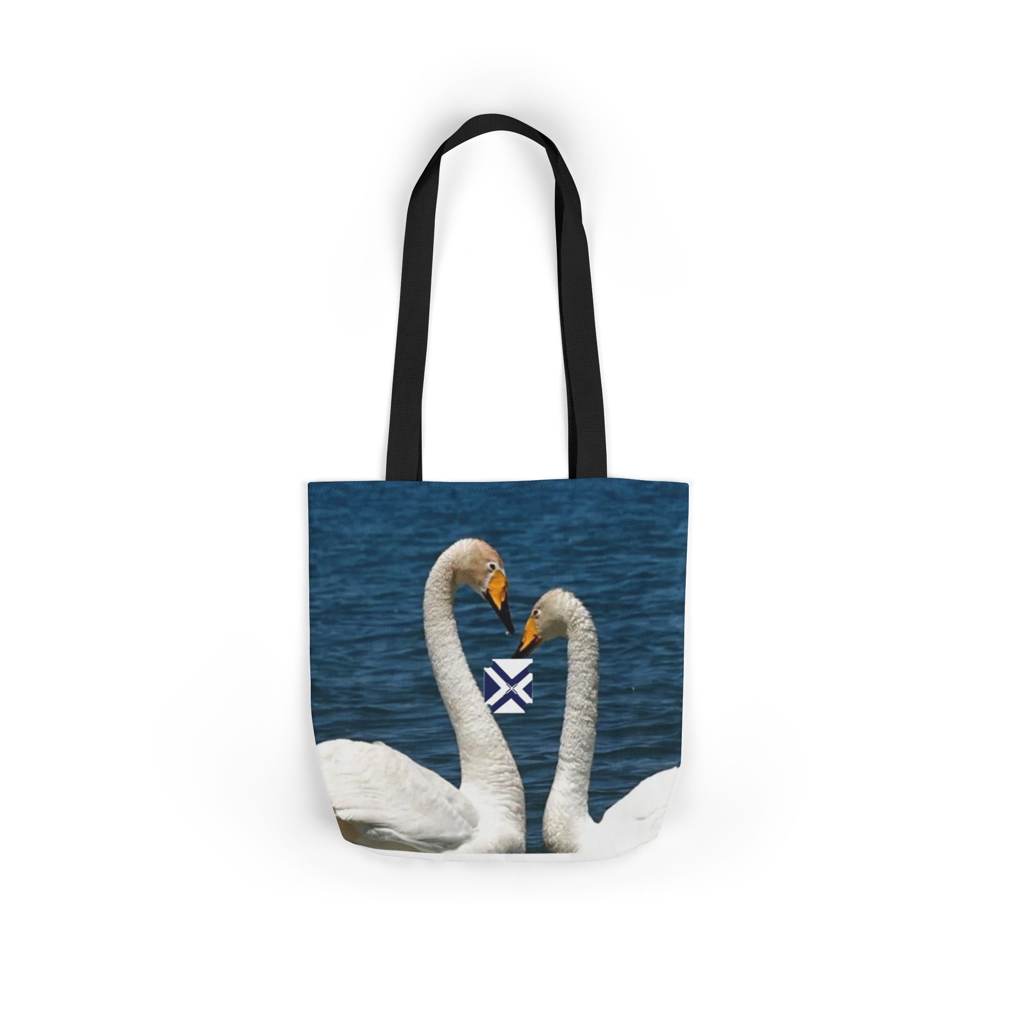 Swan Heart Canvas Tote Bag – Romantic Lake Photo Print