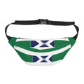 Large Fanny Pack — Green & Navy Geometric Waist Bag