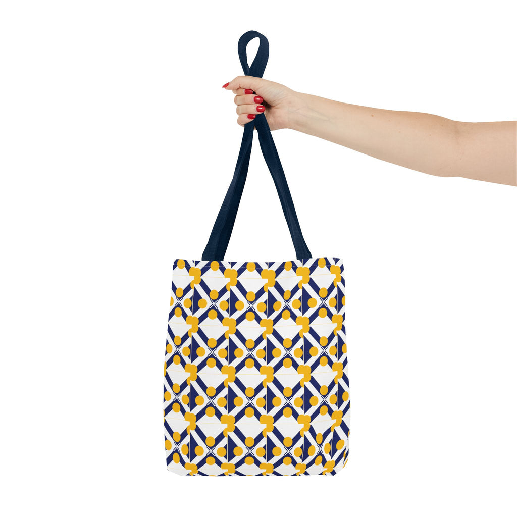 XT9 Yellow & Navy Pattern Tote Bag