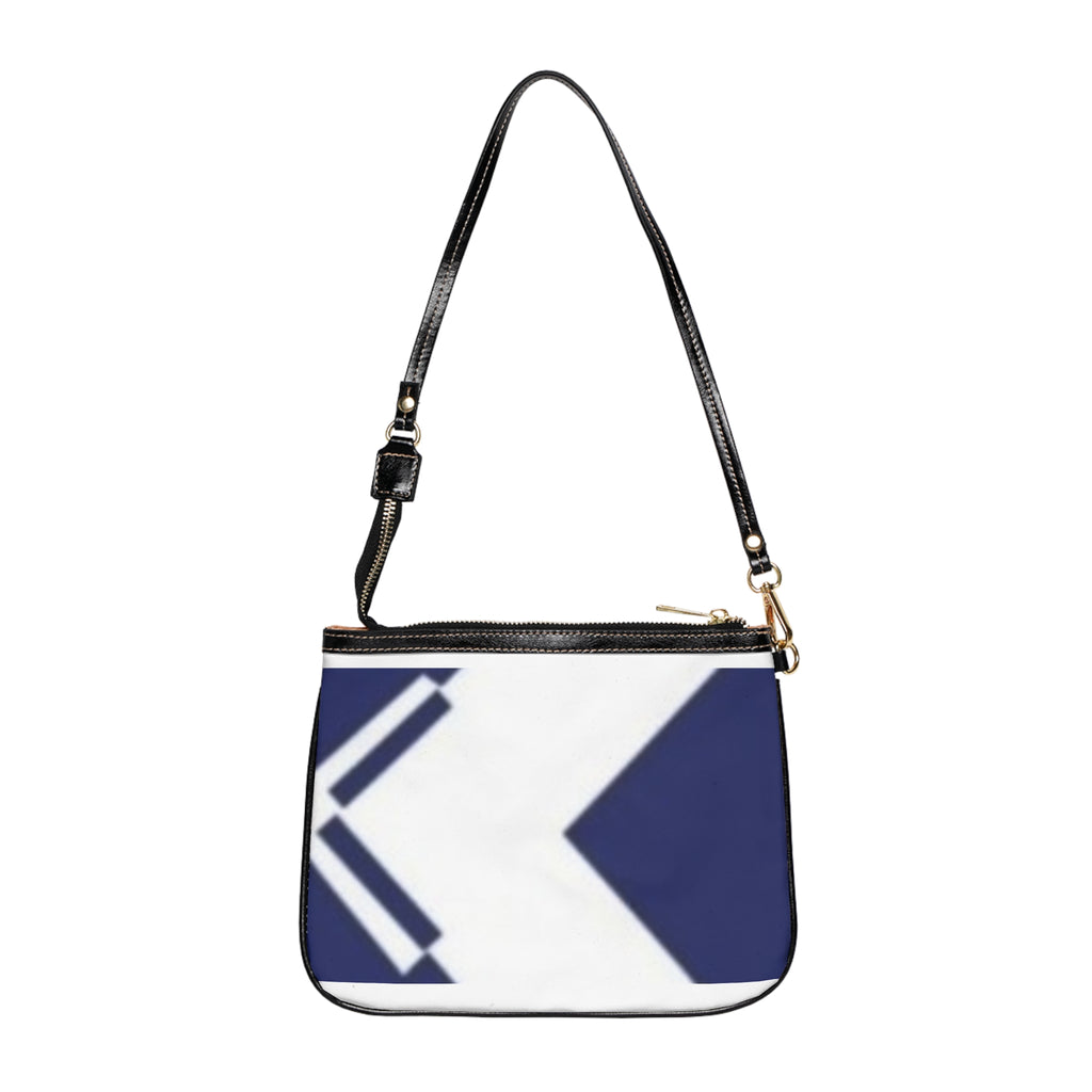 Navy Geometric Small Shoulder Bag – Modern Arrow Pattern Crossbody Purse