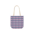 Geometric Navy & Pink Canvas Tote Bag