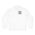 Quarter-Zip Pullover — Navy Geometric Tile Chest Graphic