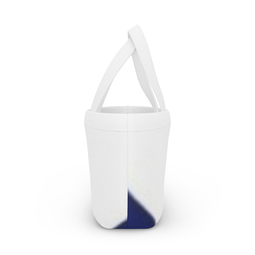 Geometric Navy & White Lunch Bag — Modern Insulated Tote