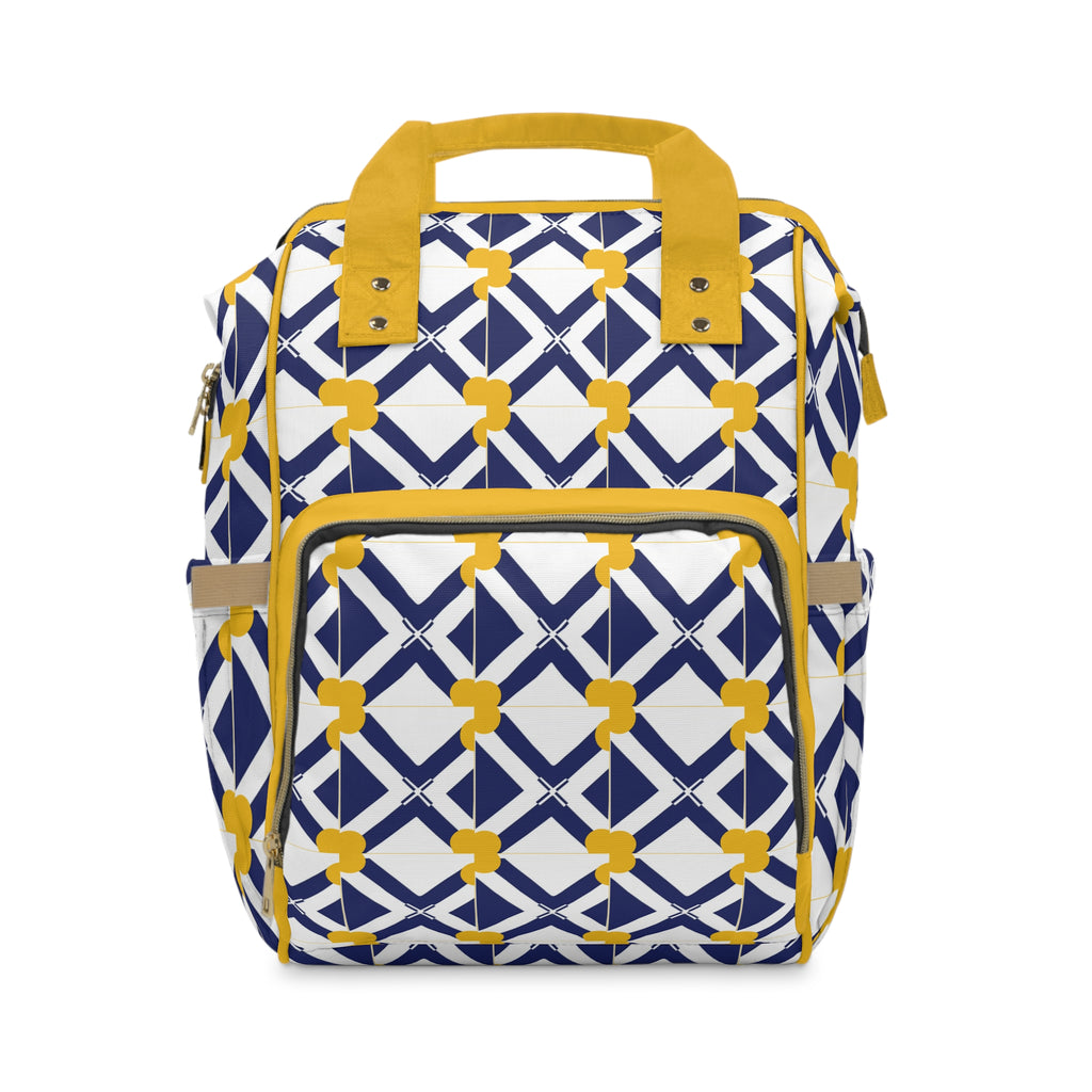 XT8 Navy & Yellow Diaper Backpack — Multifunctional Baby Travel Bag