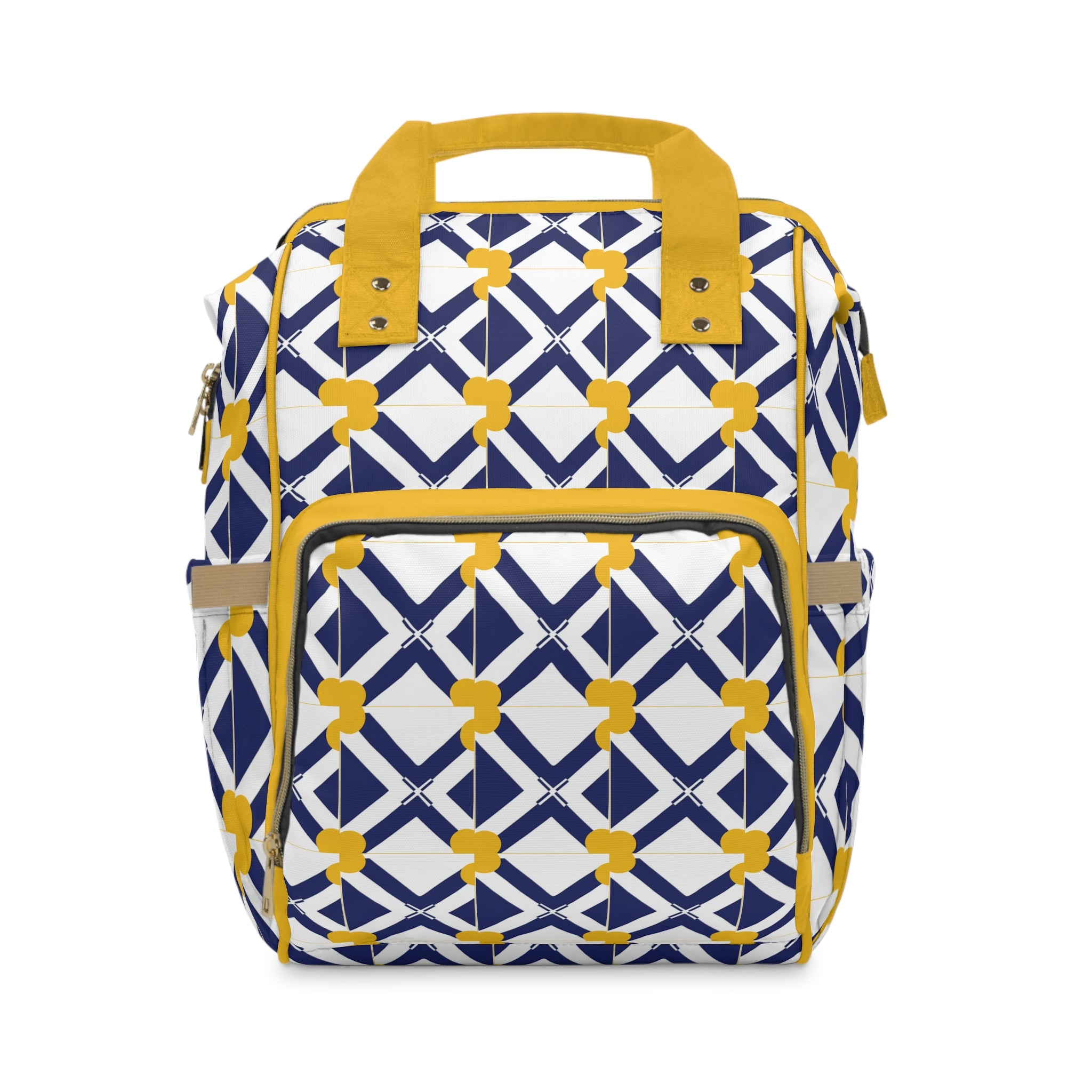 XT8 Navy & Yellow Diaper Backpack — Multifunctional Baby Travel Bag