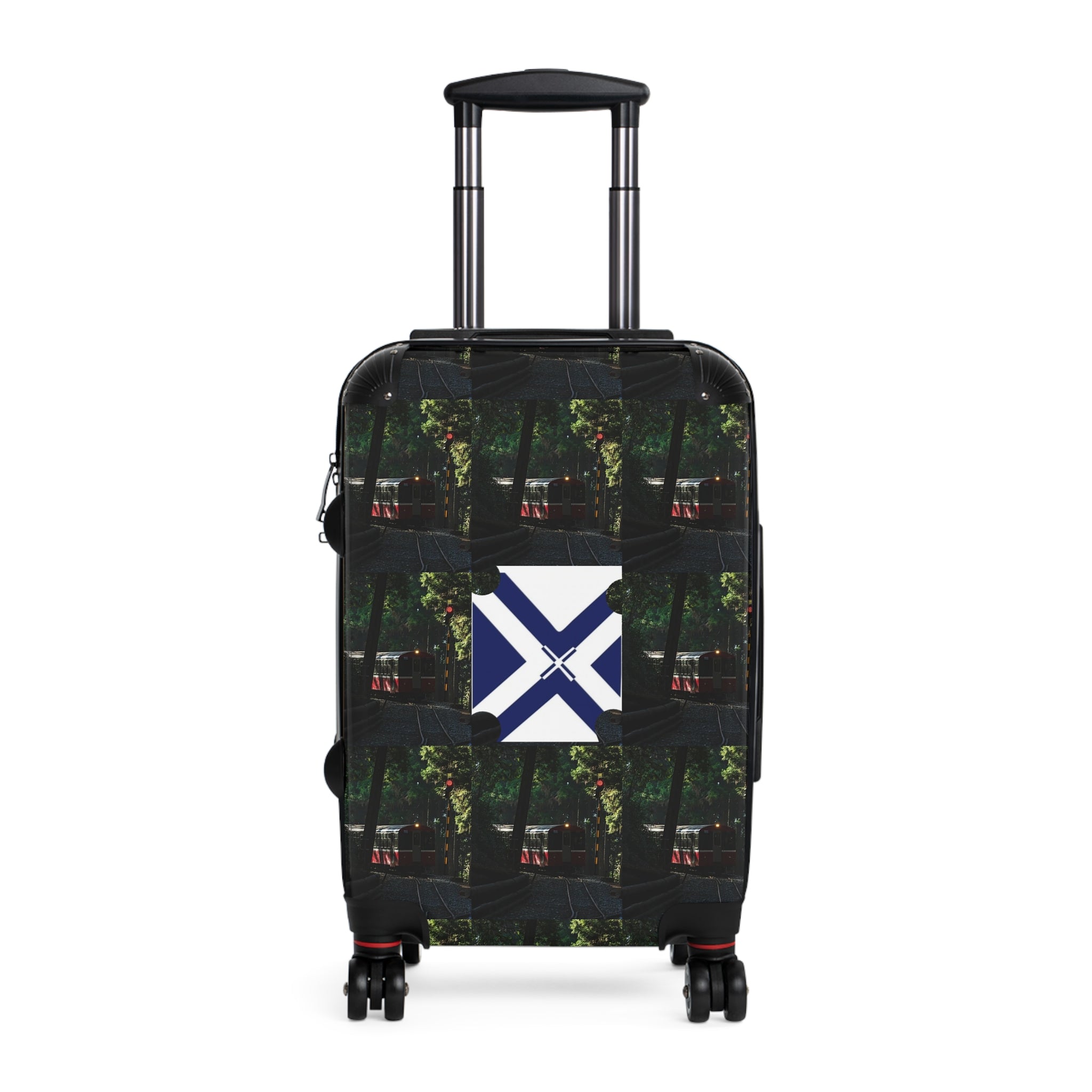 Travel Suitcase with Nautical Flag Accent — Durable Carry-On Luggage