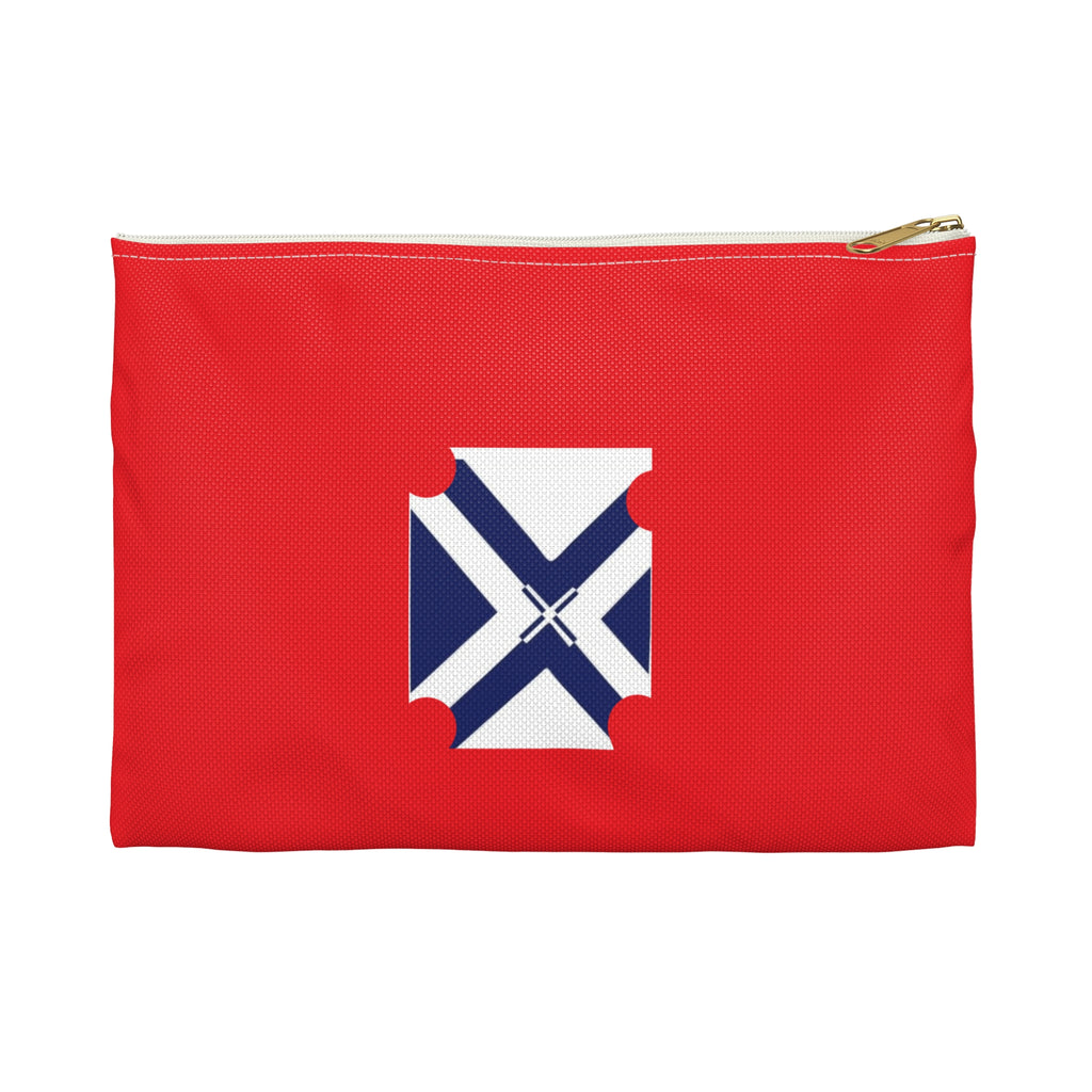 Accessory Pouch — Red Nautical Cross Travel Zip Pouch