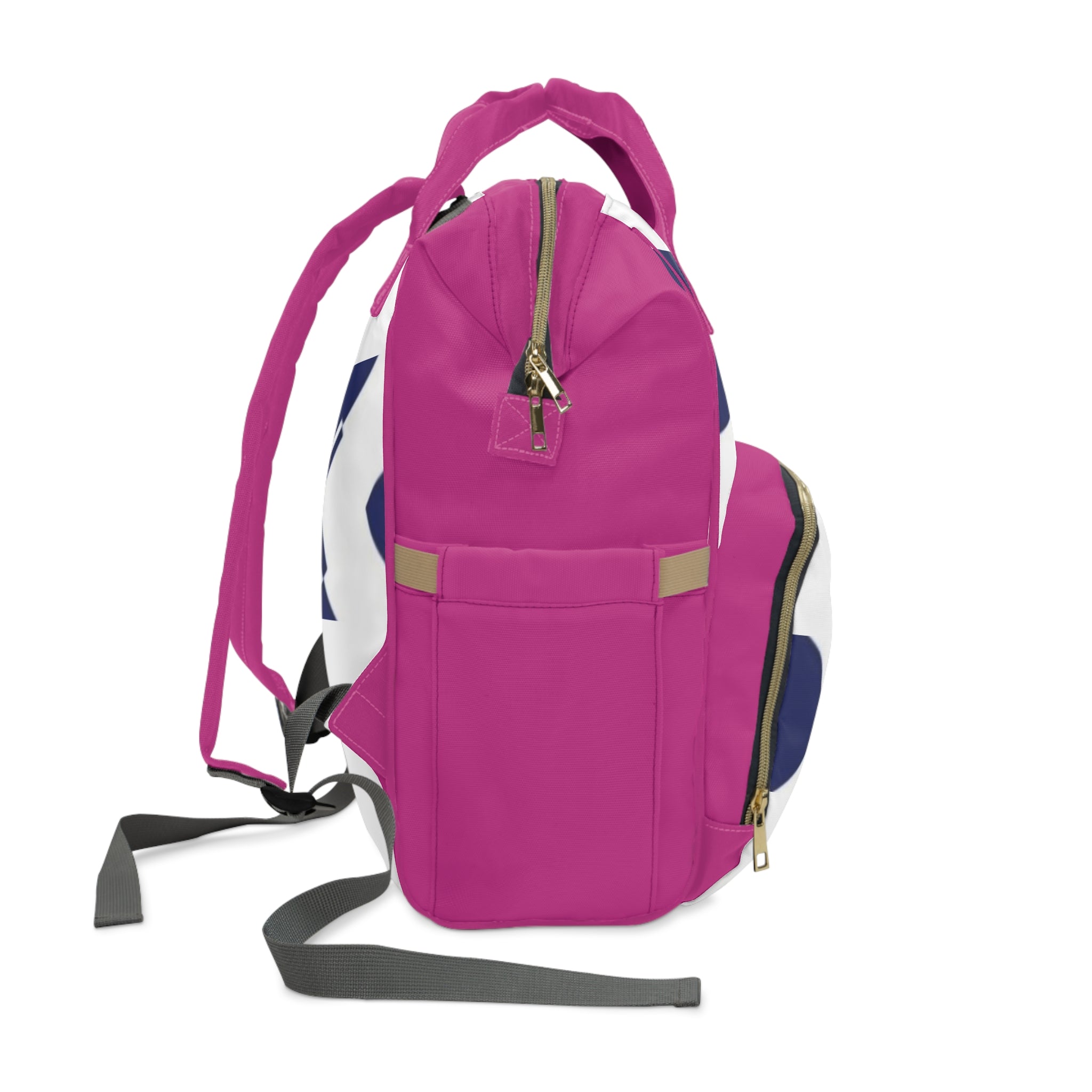 XT3 Multifunctional Diaper Backpack — Pink Navy Geometric Baby Bag