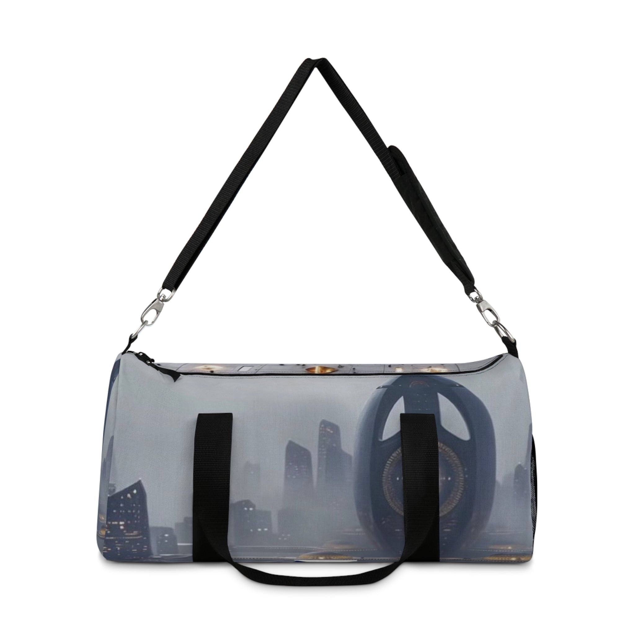 City Nightscape Duffel Bag — Vintage Steering Wheel Travel Gym Bag