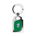 Rectangle Photo Keyring — Custom Photo Metal Keychain with Green Crest Design