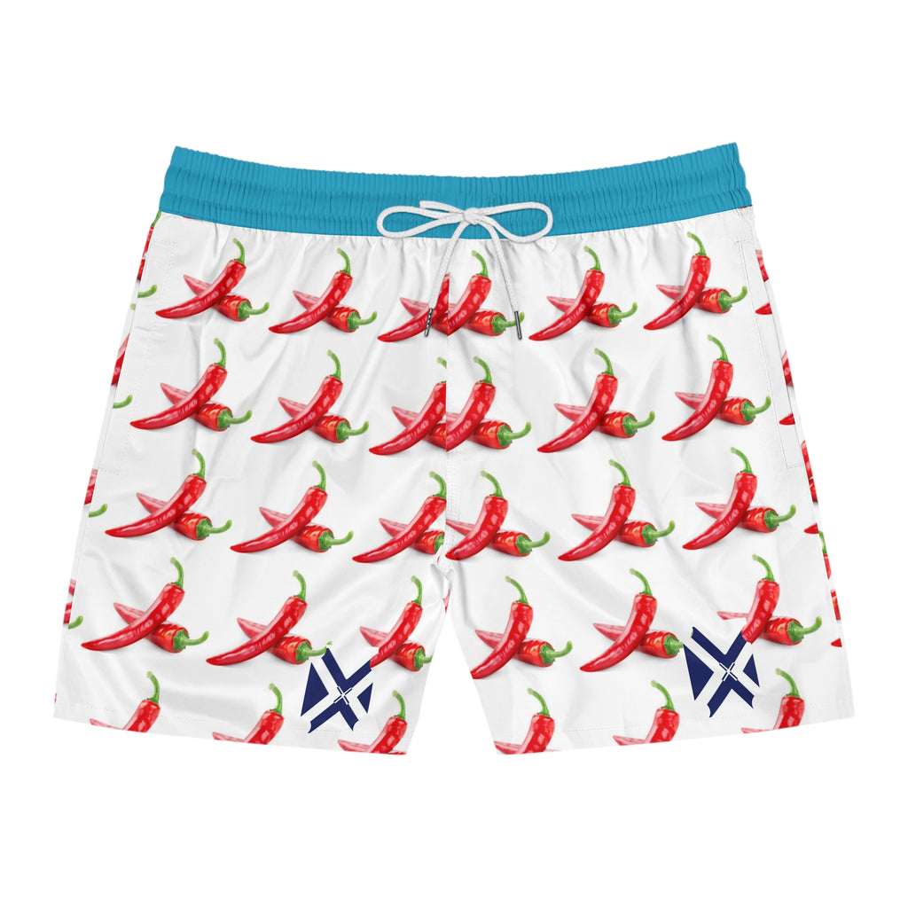 Chili Pepper Print Swim Shorts — Men's Beach Trunks