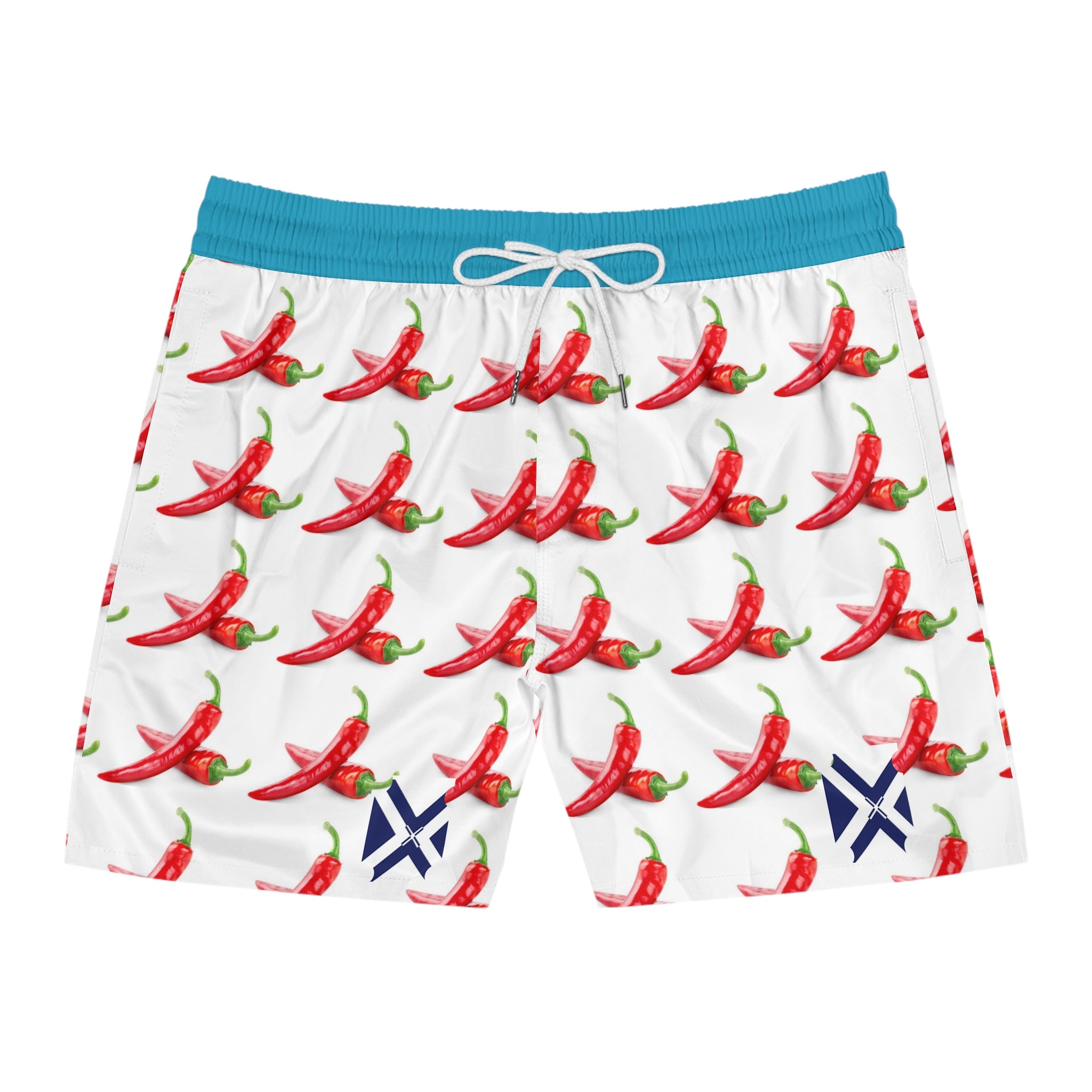 Chili Pepper Print Swim Shorts — Men's Beach Trunks