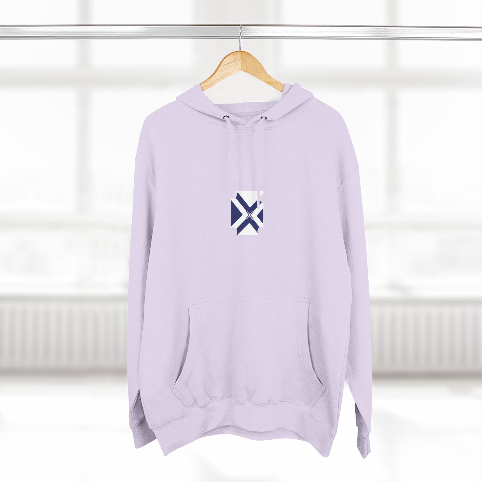 Minimalist Geometric Logo Hoodie — Small Center Chest Icon