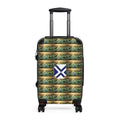 Travel Suitcase with Nautical Wave Print and Saltire Badge