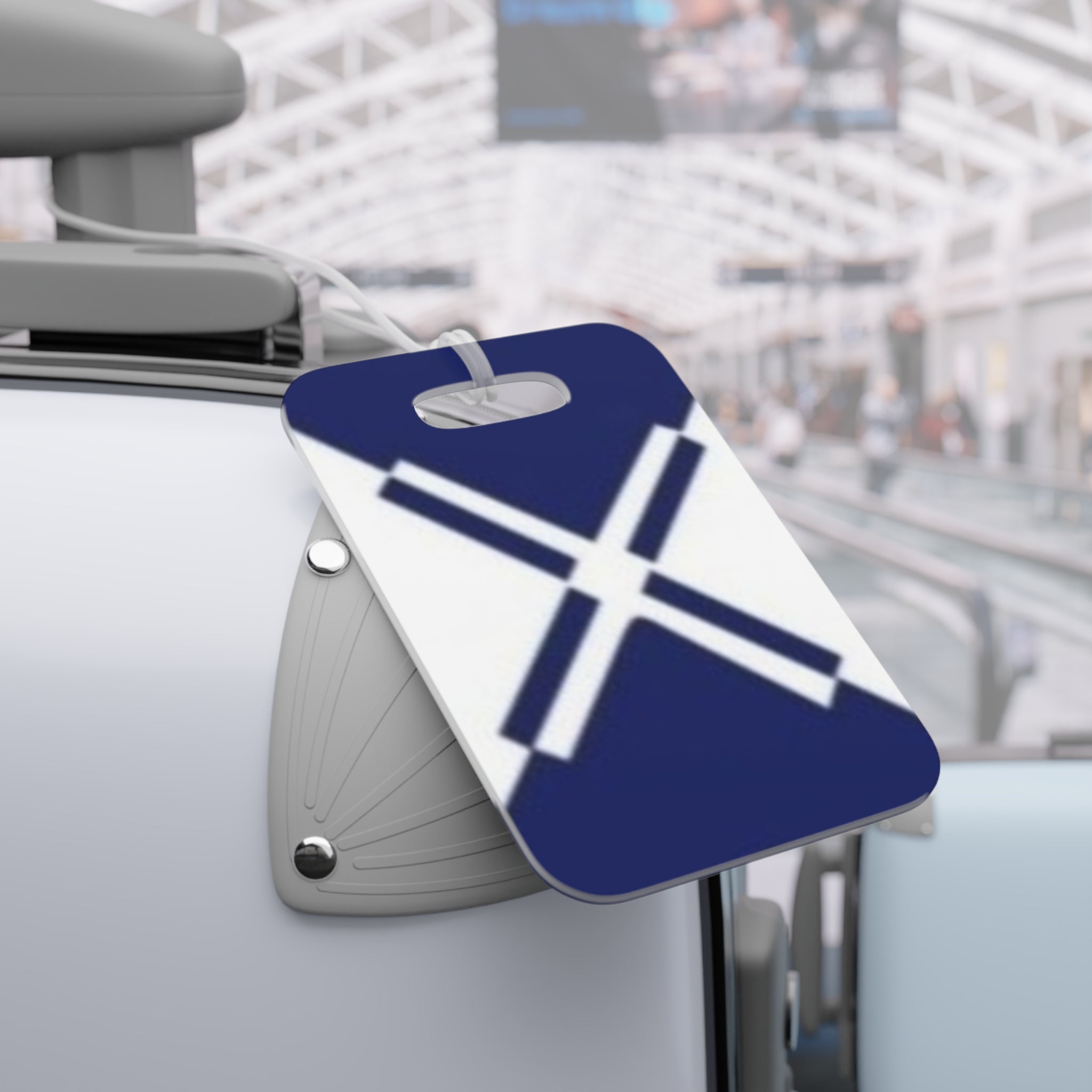 Navy Saltire Luggage Tag — Scottish Cross Travel ID Tag