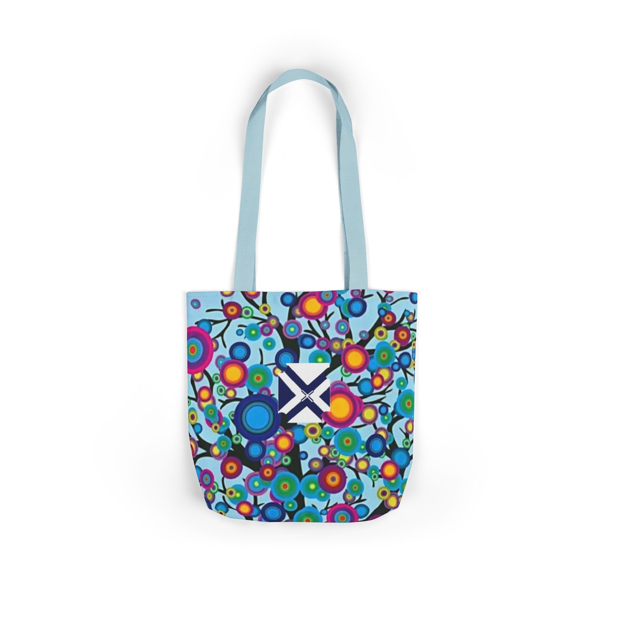 Colorful Floral Tote Bag — Vibrant Psychedelic Flowers Canvas Tote
