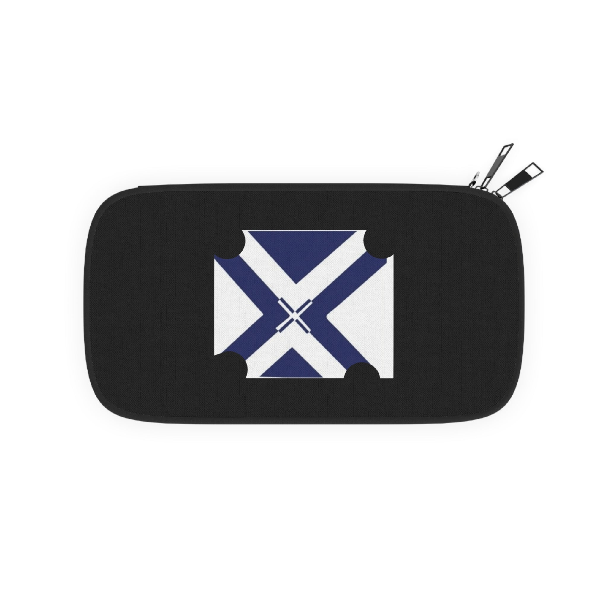 Nautical Cross Passport Wallet — Blue White Travel Document Organizer