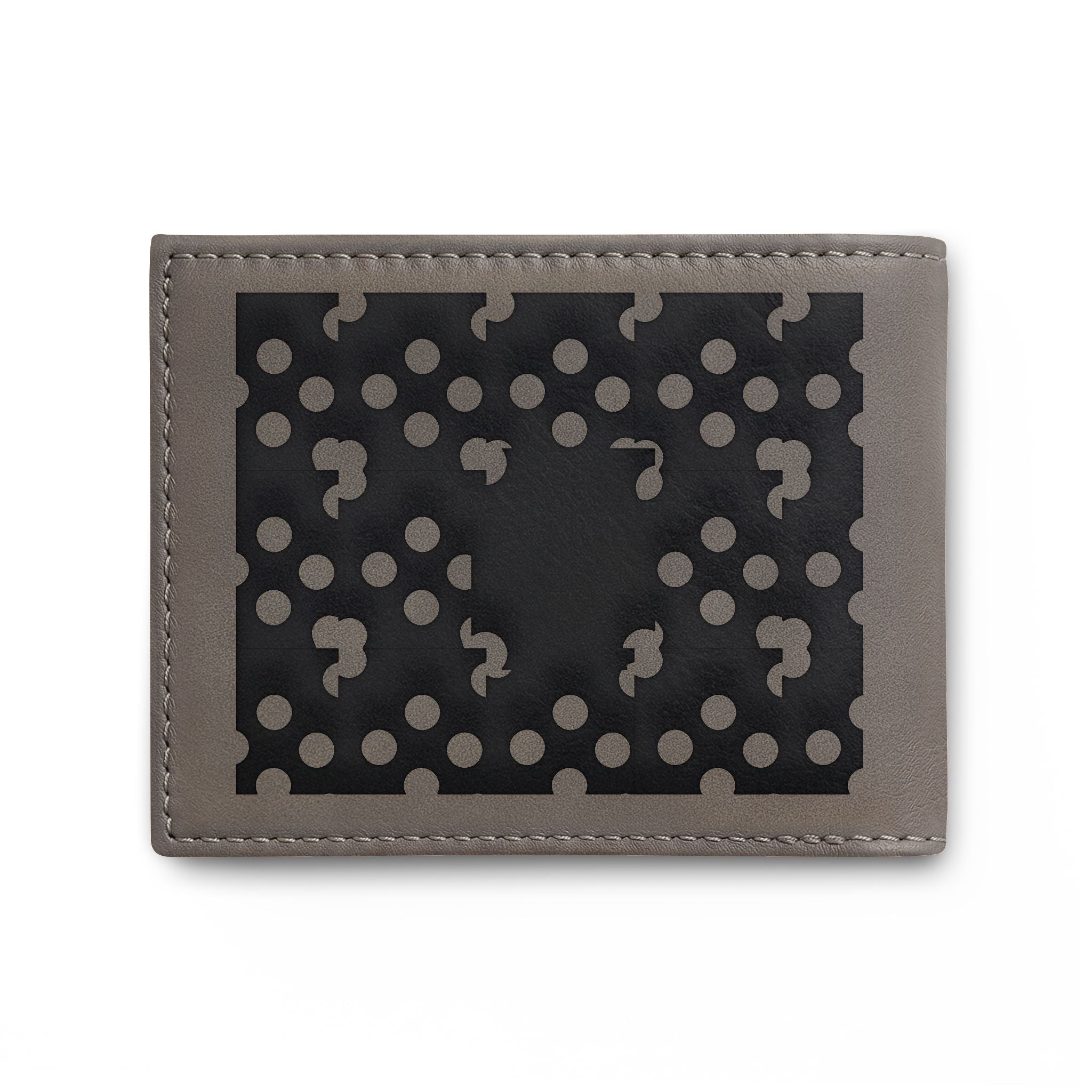 Laser-Cut Pattern Bi-Fold Wallet with Flip