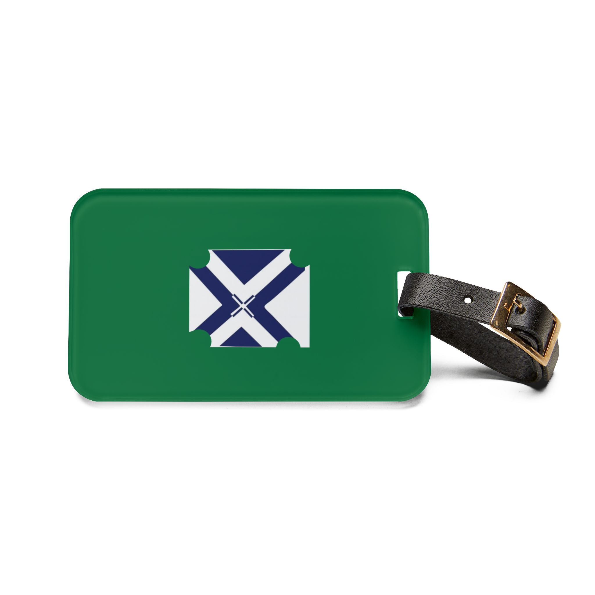Green XT7 Luggage Tag with Nautical St. Andrew’s Cross Design