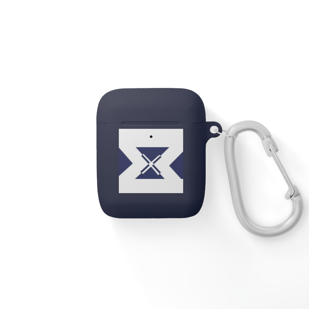 Xt3 AirPods Case — Minimal Navy Geometric Hourglass Design