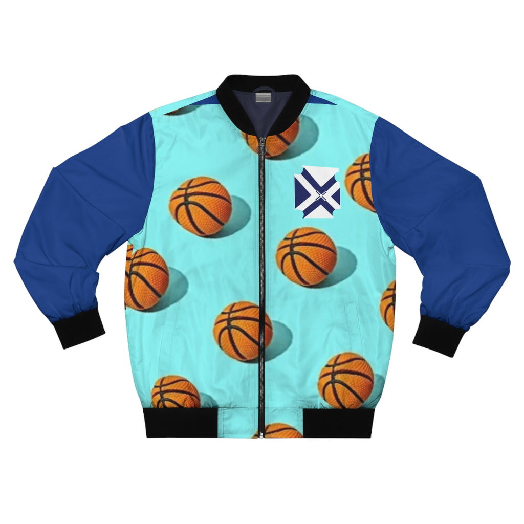 Basketball Pattern Bomber Jacket