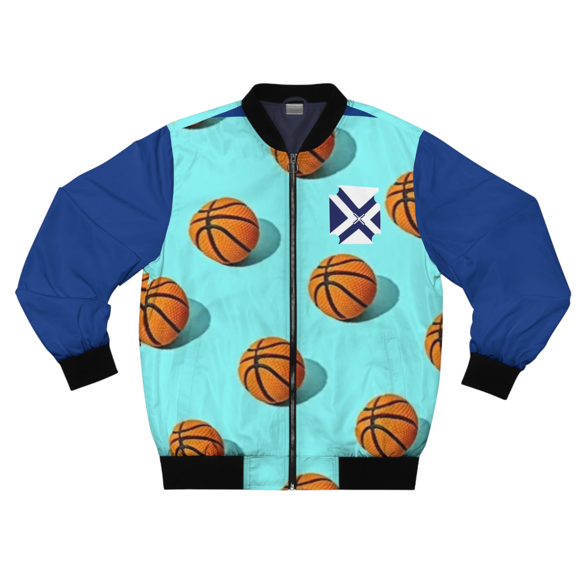 Basketball Pattern Bomber Jacket