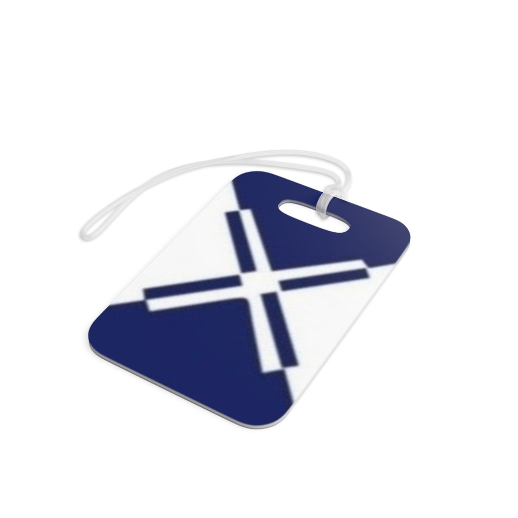 Navy Saltire Luggage Tag — Scottish Cross Travel ID Tag