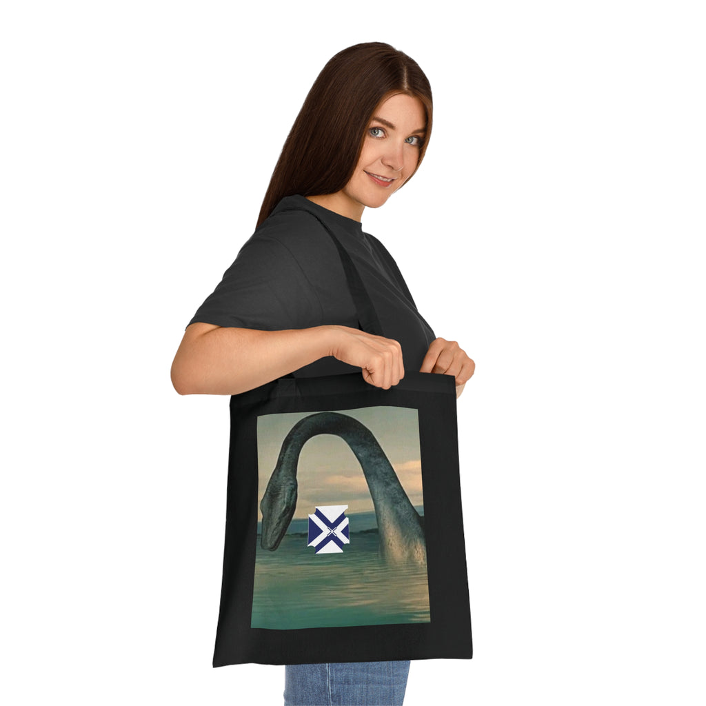 Xt Sea mosterTote Bag — Vintage Loch Ness Monster Art with Scottish Saltire Accent