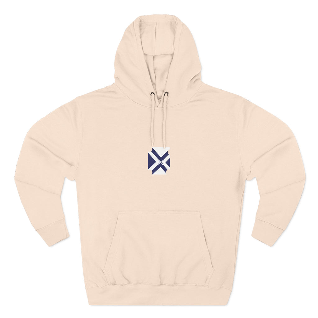 Minimalist Geometric Logo Hoodie — Small Center Chest Icon