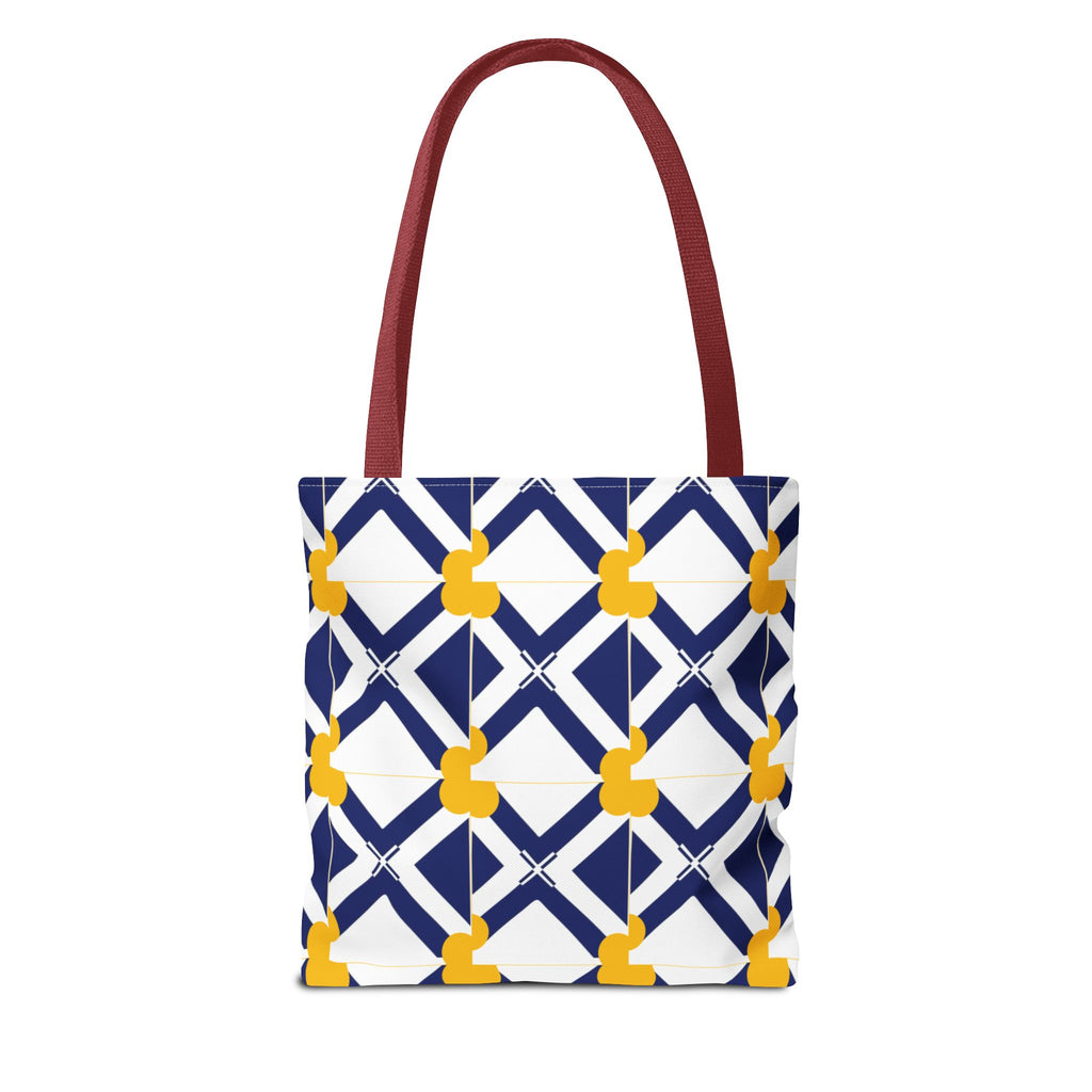 XT8 Yellow Pattern Tote Bag – Modern Lattice Everyday Tote