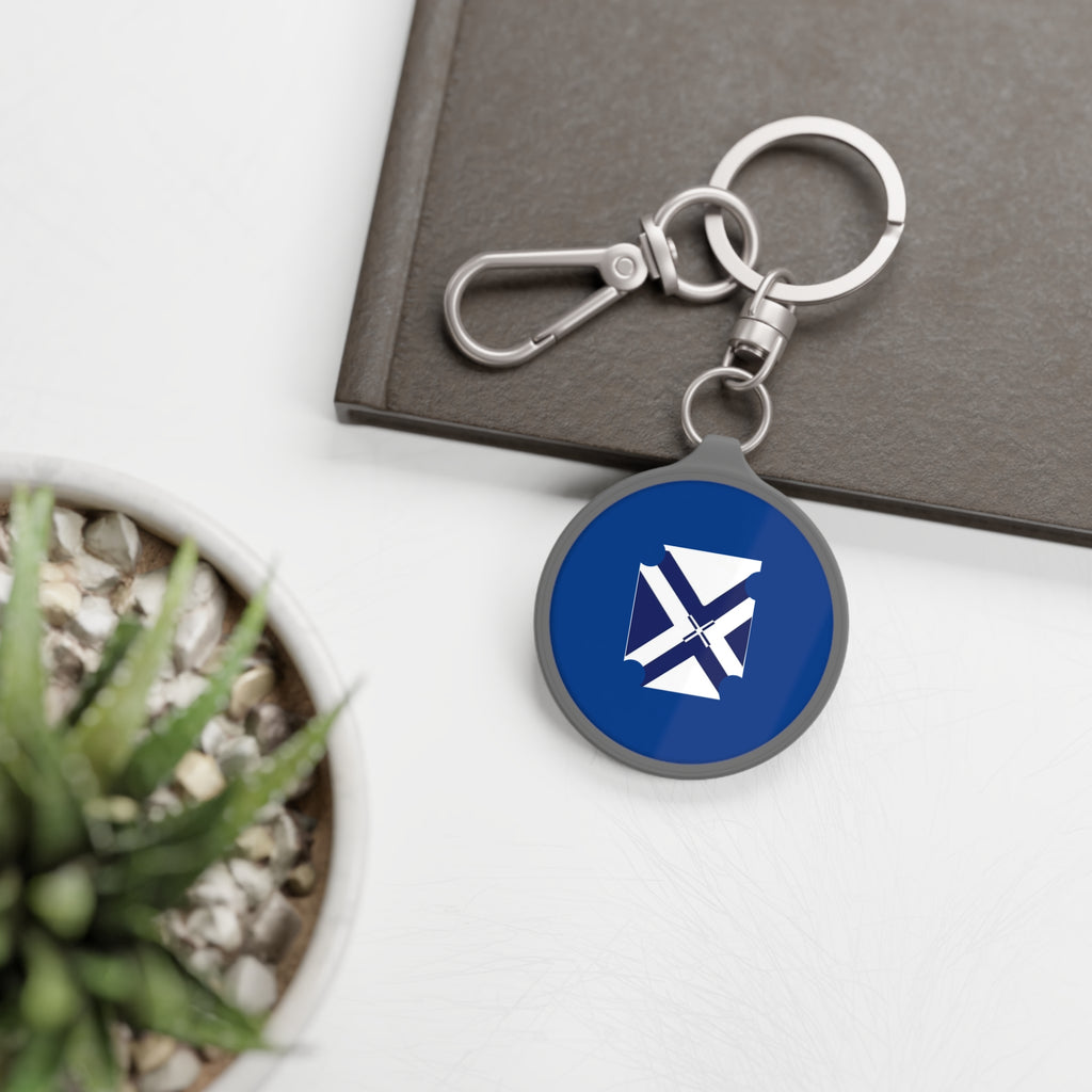 XT9 Saltire Mailbox Keyring Tag — Blue Round Keychain