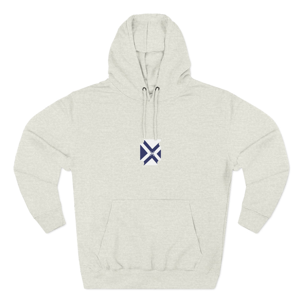 Minimalist Geometric Logo Hoodie — Small Center Chest Icon